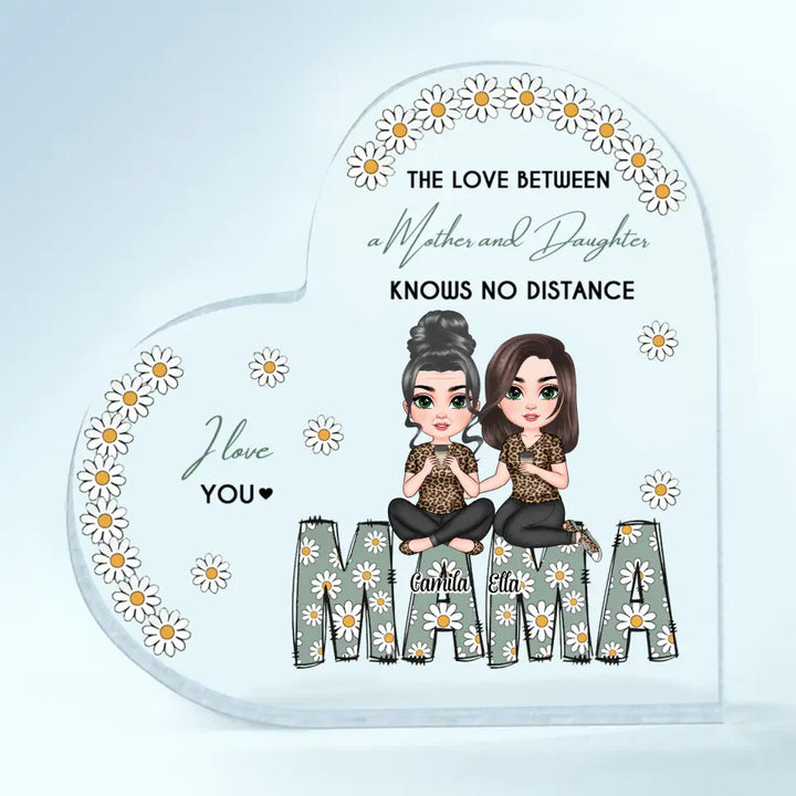 Mama, We Love You Daisy - Personalized Heart-shaped Acrylic Plaque - Mother's Day Gift For Mom