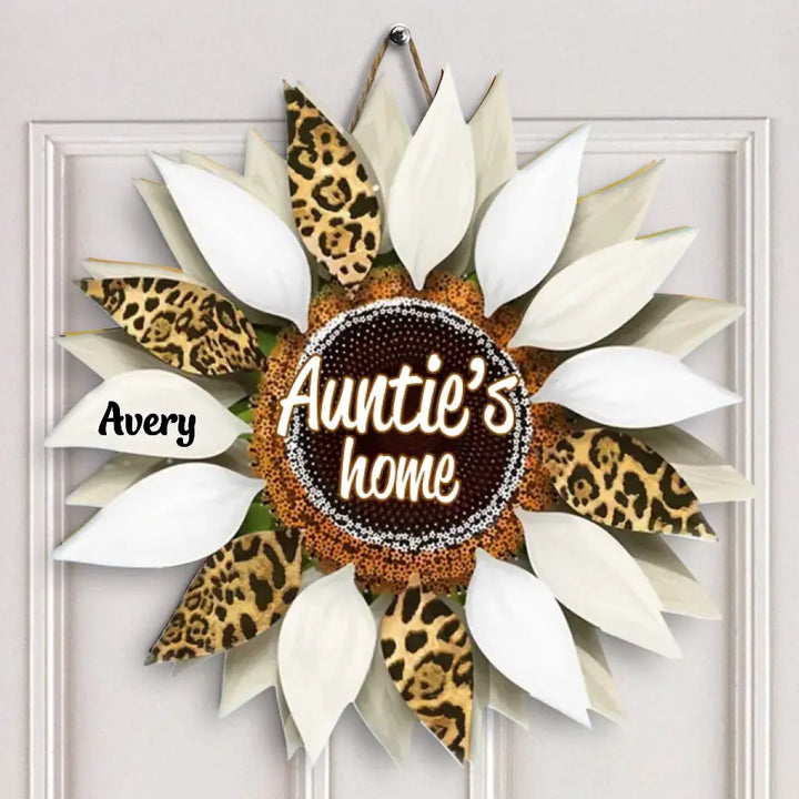 Sunflowers - Personalized Custom Door Sign - Gift For Grandma, Family Members