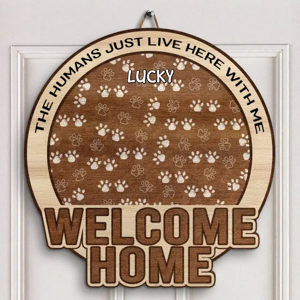 Welcome To Our Home - Personalized Custom Door Sign - For Cat Lover, Cat Dad, Cat Mom, Cat Owner
