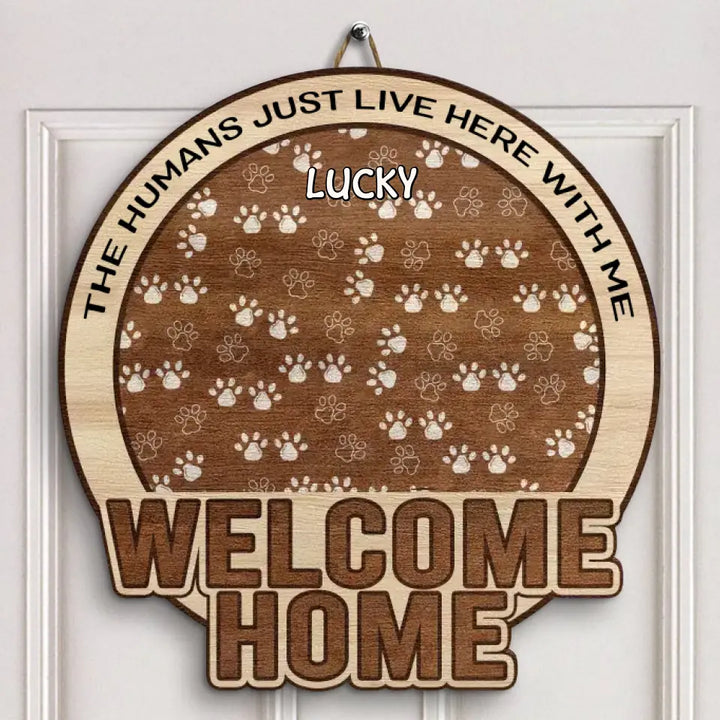 Welcome To Our Home - Personalized Custom Door Sign - For Cat Lover, Cat Dad, Cat Mom, Cat Owner