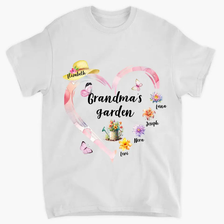 Grandma's Garden - Personalized Custom T-shirt - Mother's Day Gift For Grandma, Family Members
