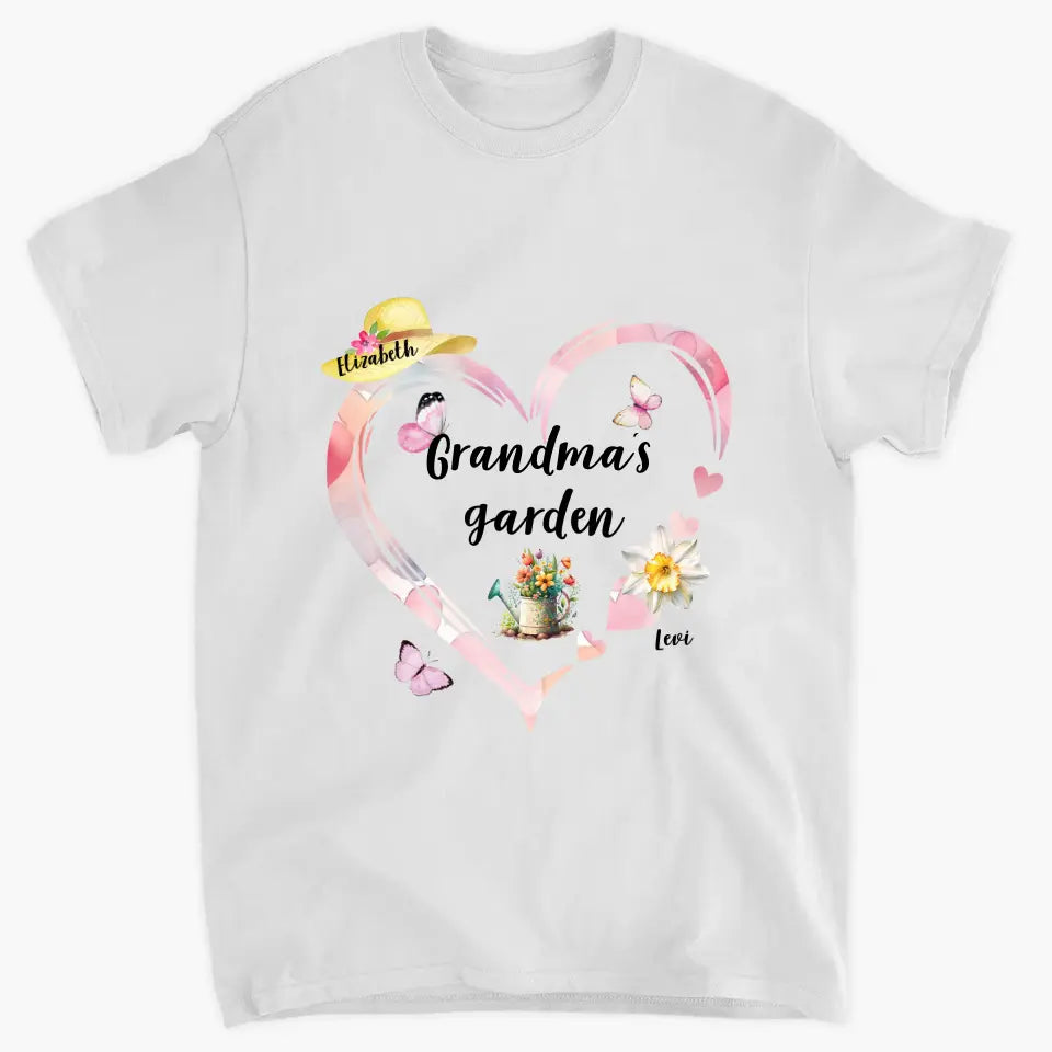 Grandma's Garden - Personalized Custom T-shirt - Mother's Day Gift For Grandma, Family Members