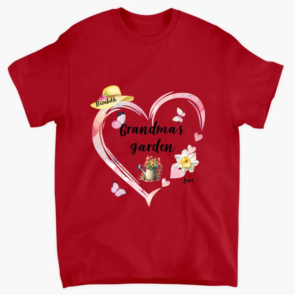Grandma's Garden - Personalized Custom T-shirt - Mother's Day Gift For Grandma, Family Members