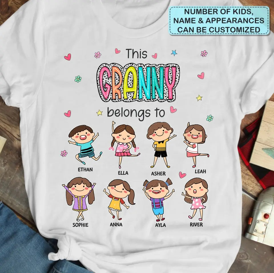 This Granny Belongs To - Personalized Custom T-shirt - Mother's Day Gift For Grandma, Family Members