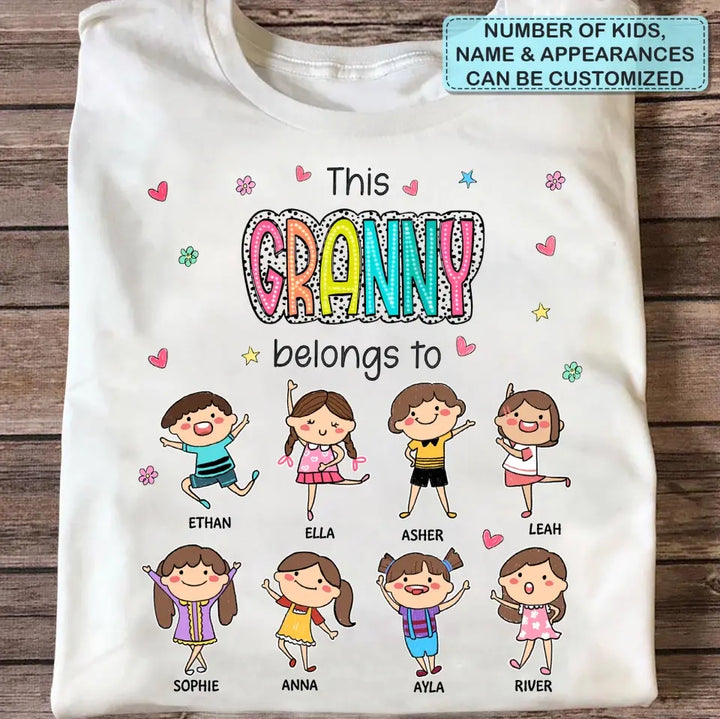This Granny Belongs To - Personalized Custom T-shirt - Mother's Day Gift For Grandma, Family Members
