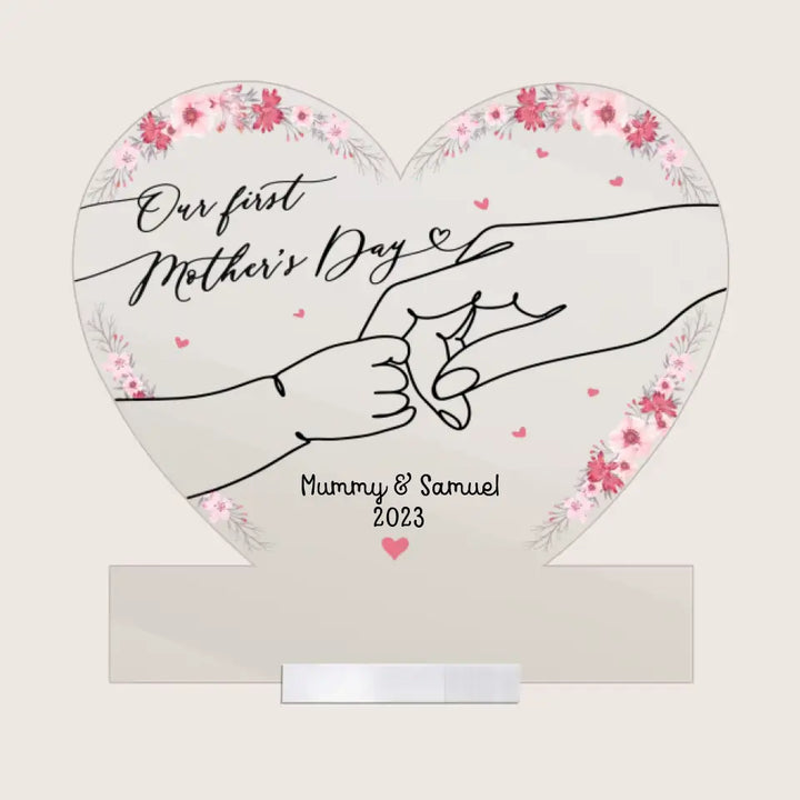 Our First Mother's Day - Personalized Acrylic Plaque Clear Stand - Mother's Day Gift For Mom, Family Members