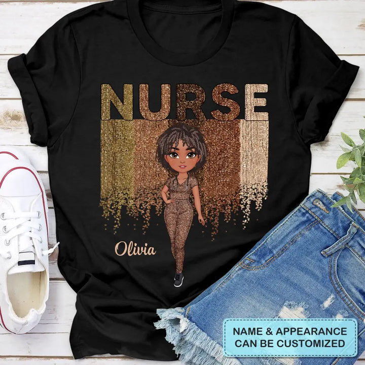 Brown Sugar Nurse - Personalized Custom T-shirt - Nurse's Day, Appreciation Gift For Nurse