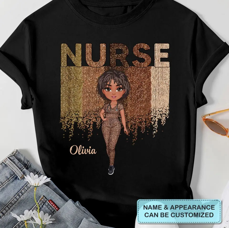 Brown Sugar Nurse - Personalized Custom T-shirt - Nurse's Day, Appreciation Gift For Nurse