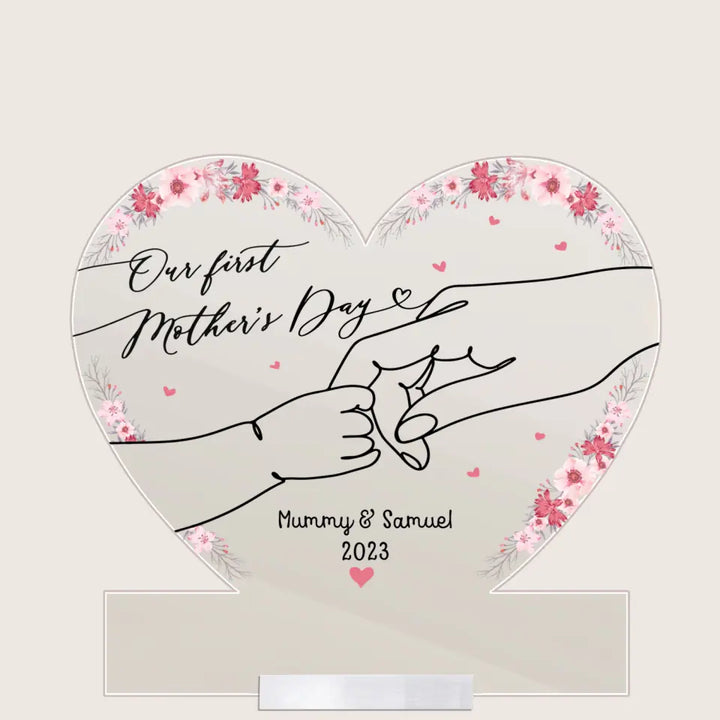 Our First Mother's Day - Personalized Acrylic Plaque Clear Stand - Mother's Day Gift For Mom, Family Members