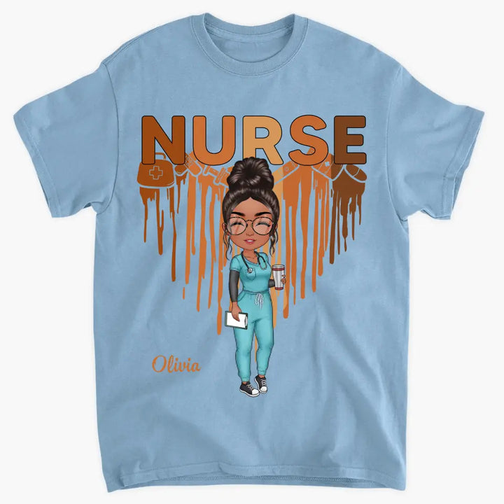 Dripping Heart Nurse - Personalized Custom T-shirt - Nurse's Day, Appreciation Gift For Nurse
