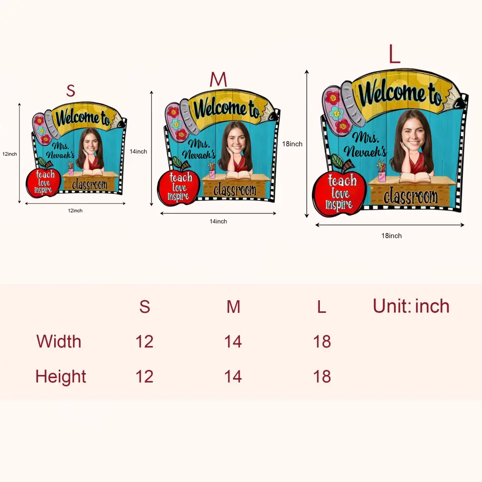 Teacher Pencil Door Sign - Personalized Custom Door Sign - Teacher's Day, Appreciation Gift For Teacher