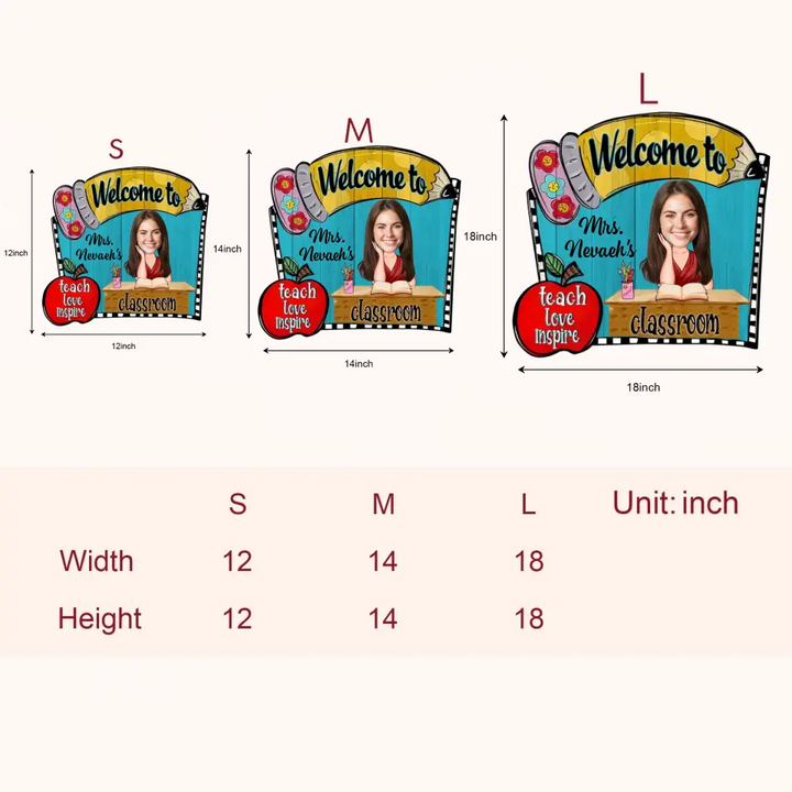 Teacher Pencil Door Sign - Personalized Custom Door Sign - Teacher's Day, Appreciation Gift For Teacher