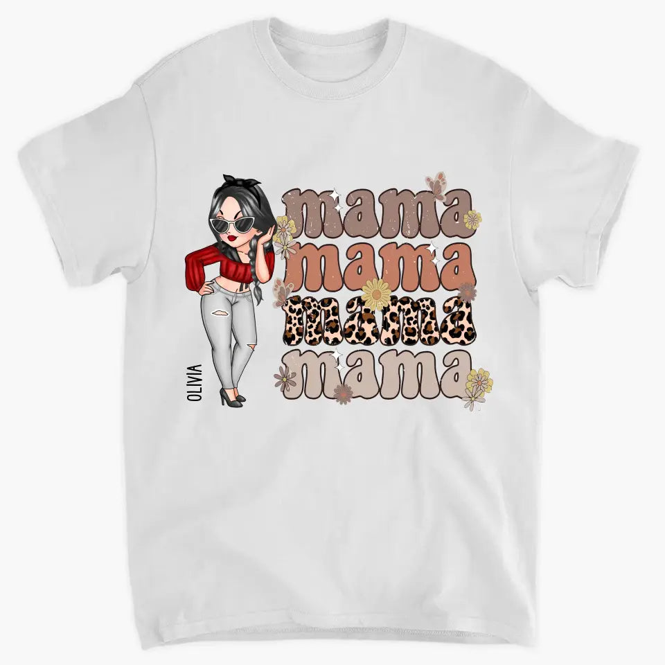 Mama Leopard - Personalized Custom T-shirt - Mother's Day Gift For Mom
