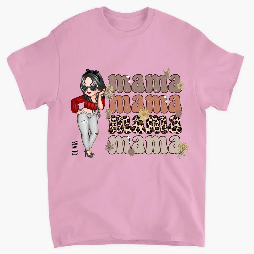 Mama Leopard - Personalized Custom T-shirt - Mother's Day Gift For Mom