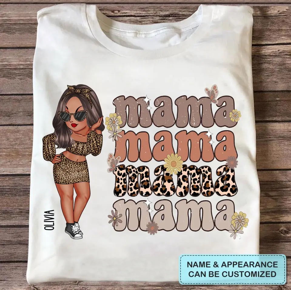 Mama Leopard - Personalized Custom T-shirt - Mother's Day Gift For Mom