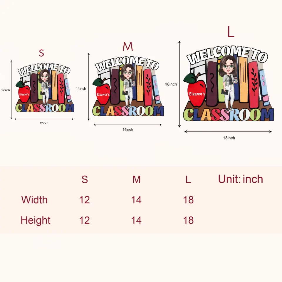 Welcome Door Sign - Personalized Custom Door Sign - Teacher's Day, Appreciation Gift For Teacher