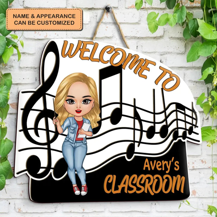 Music Teacher Doorsign- Personalized Custom Door Sign - Teacher's Day, Appreciation Gift For Teacher
