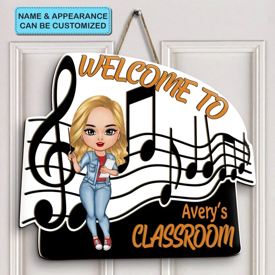 Music Teacher Doorsign- Personalized Custom Door Sign - Teacher's Day, Appreciation Gift For Teacher