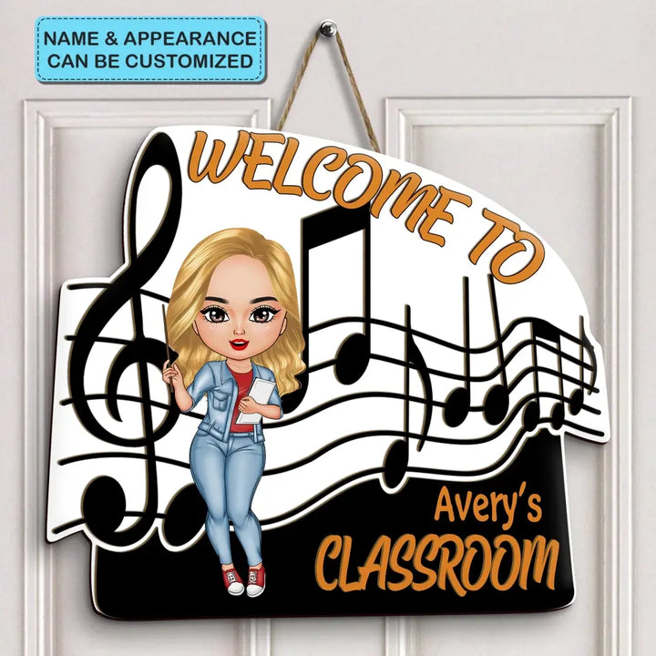 Music Teacher Doorsign- Personalized Custom Door Sign - Teacher's Day, Appreciation Gift For Teacher