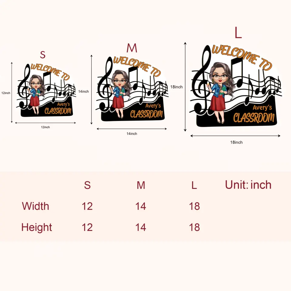 Music Teacher Doorsign- Personalized Custom Door Sign - Teacher's Day, Appreciation Gift For Teacher