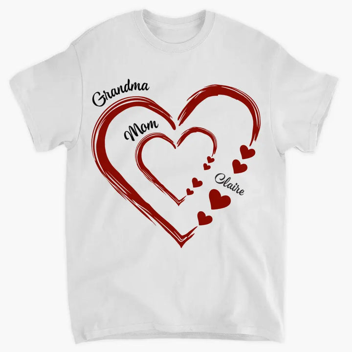 Mom Grandma Heart - Personalized Custom T-shirt - Mother's Day, Gift For Mom, Grandma