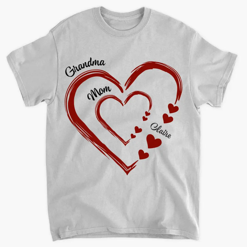 Mom Grandma Heart - Personalized Custom T-shirt - Mother's Day, Gift For Mom, Grandma