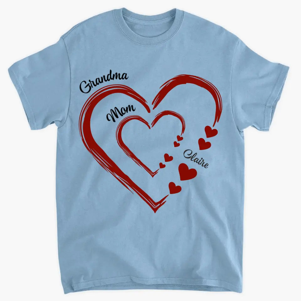 Mom Grandma Heart - Personalized Custom T-shirt - Mother's Day, Gift For Mom, Grandma
