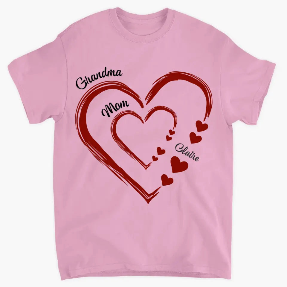 Mom Grandma Heart - Personalized Custom T-shirt - Mother's Day, Gift For Mom, Grandma