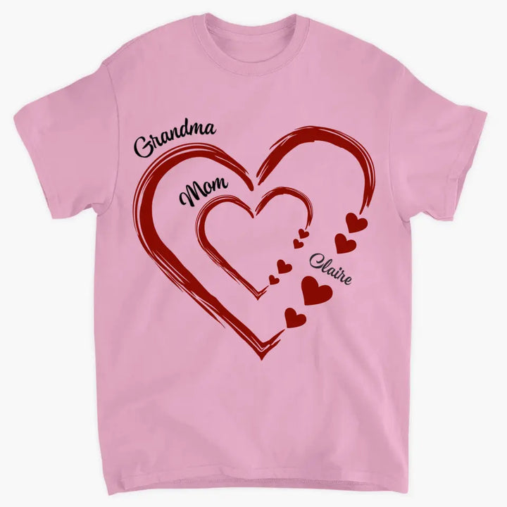 Mom Grandma Heart - Personalized Custom T-shirt - Mother's Day, Gift For Mom, Grandma