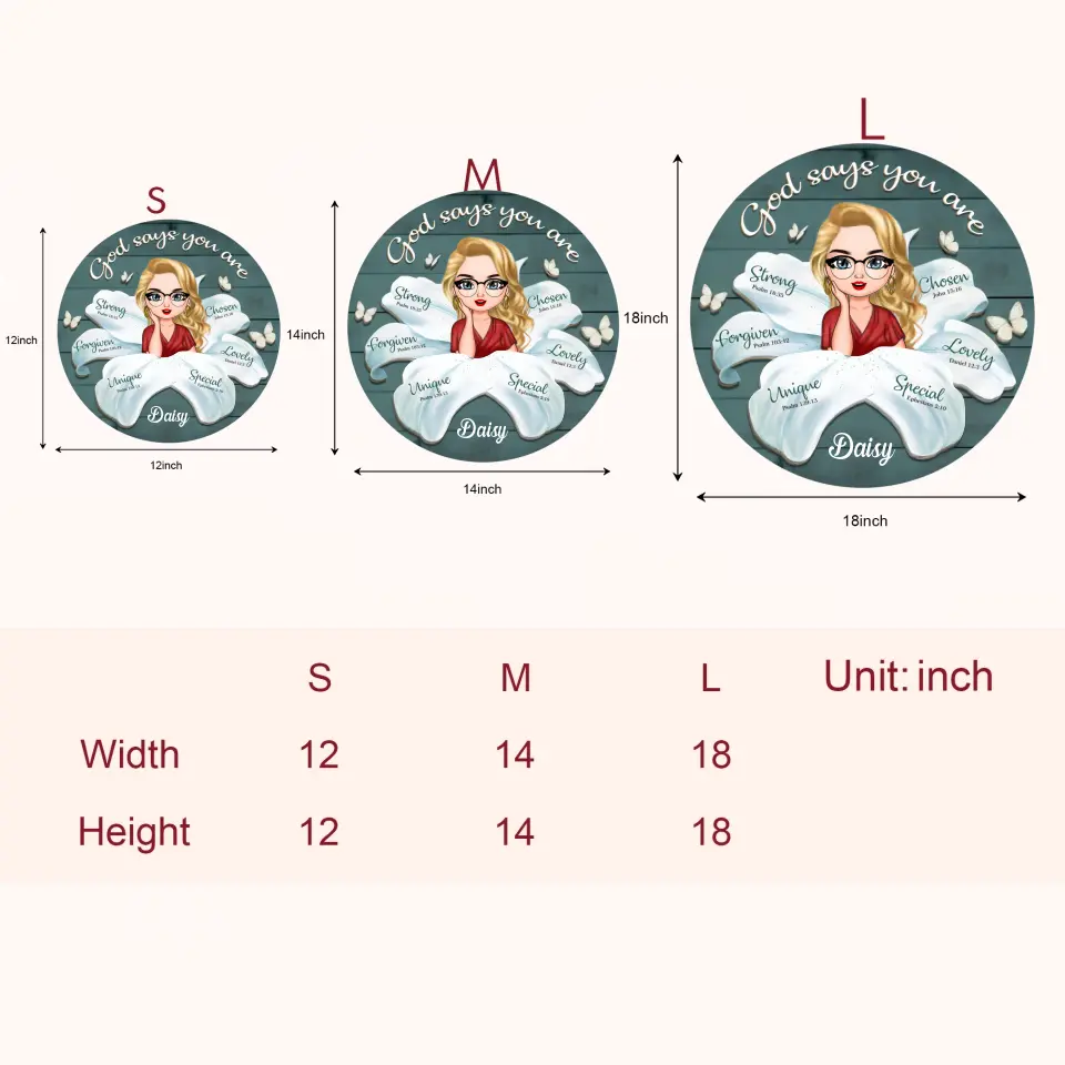 God Says You Are - Personalized Custom Door Sign - Gift For Family Members, Friends