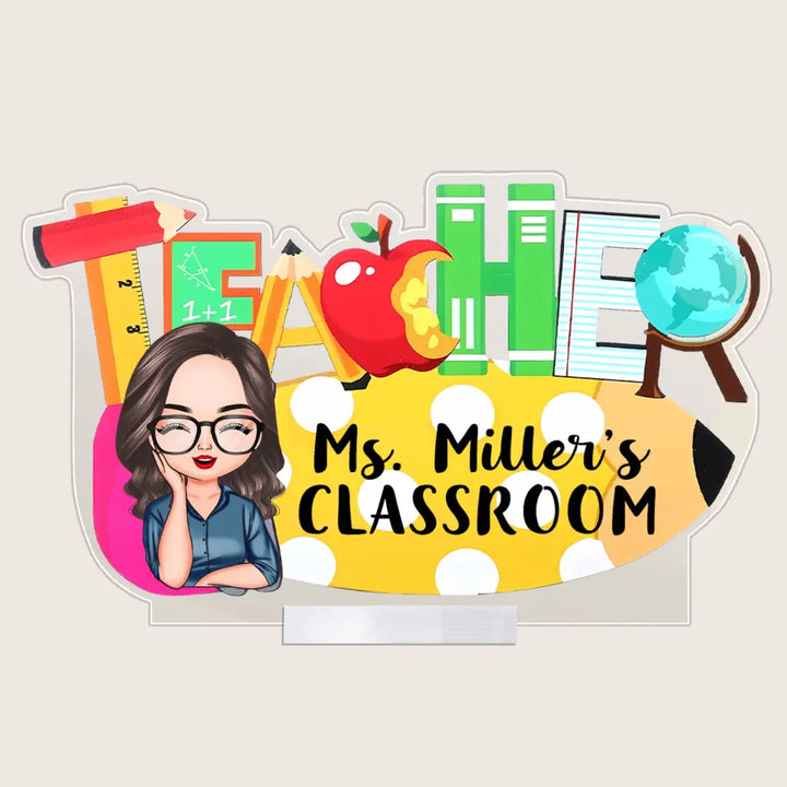Welcome To My Class - Personalized Custom Acrylic Plaque Clear Stand - Teacher's Day, Appreciation Gift For Teacher