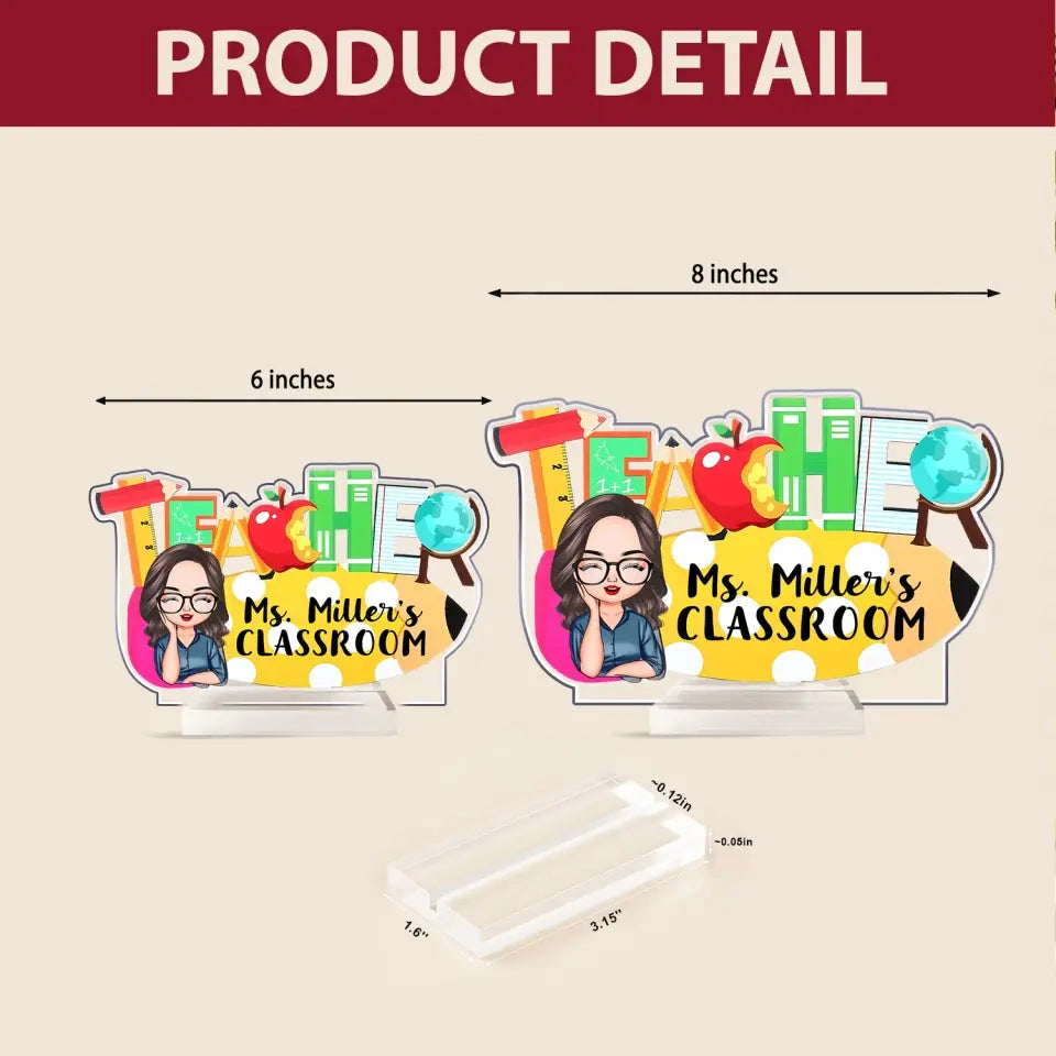 Welcome To My Class - Personalized Custom Acrylic Plaque Clear Stand - Teacher's Day, Appreciation Gift For Teacher