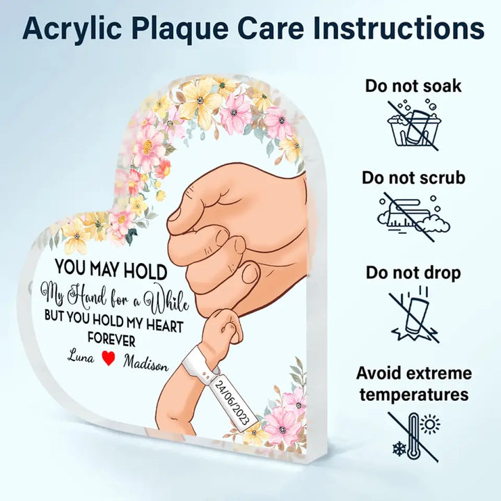 Our First Mother's Day - Personalized Custom Heart-shaped Acrylic Plaque - Mother's Day Gift For Mom, Family Members