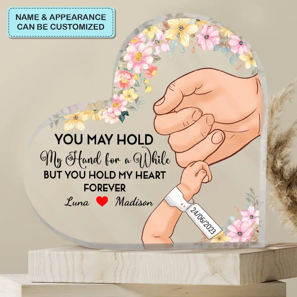 Our First Mother's Day - Personalized Custom Heart-shaped Acrylic Plaque - Mother's Day Gift For Mom, Family Members