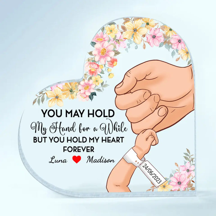 Our First Mother's Day - Personalized Custom Heart-shaped Acrylic Plaque - Mother's Day Gift For Mom, Family Members