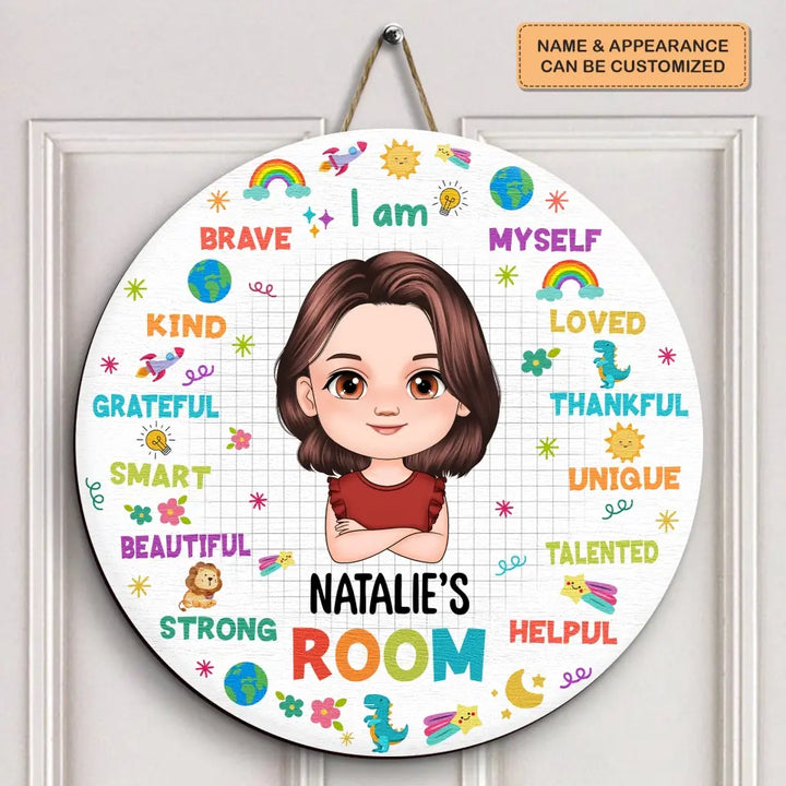 I Am A Kid - Personalized Custom Door Sign - Gift For Kids, Family Members