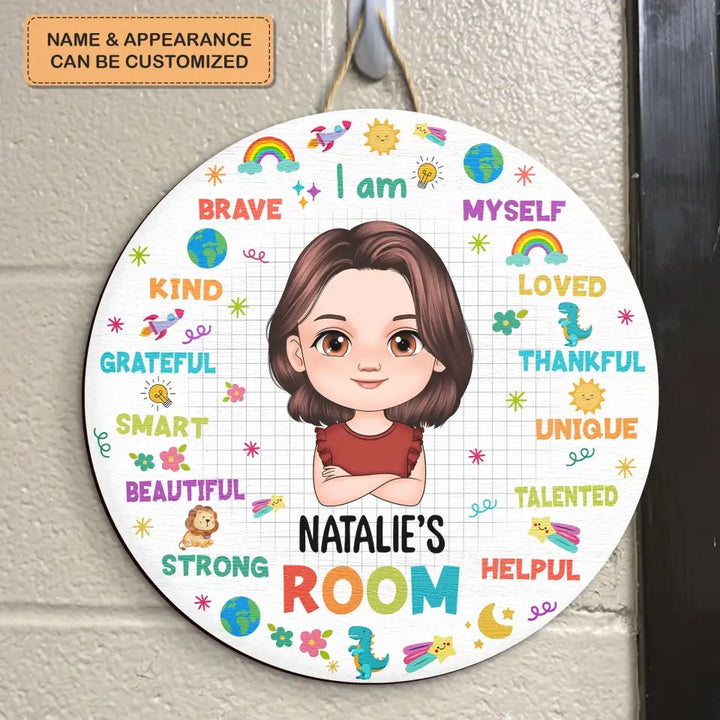 I Am A Kid - Personalized Custom Door Sign - Gift For Kids, Family Members