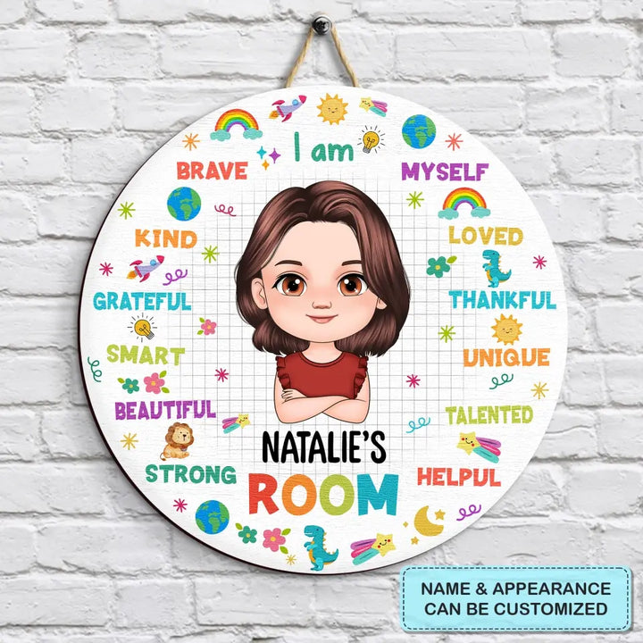 I Am A Kid - Personalized Custom Door Sign - Gift For Kids, Family Members