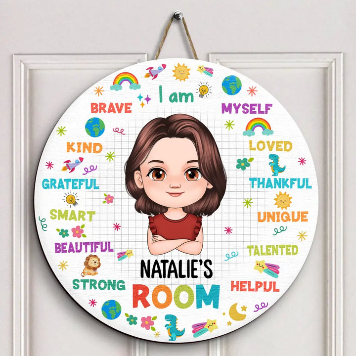 I Am A Kid - Personalized Custom Door Sign - Gift For Kids, Family Members