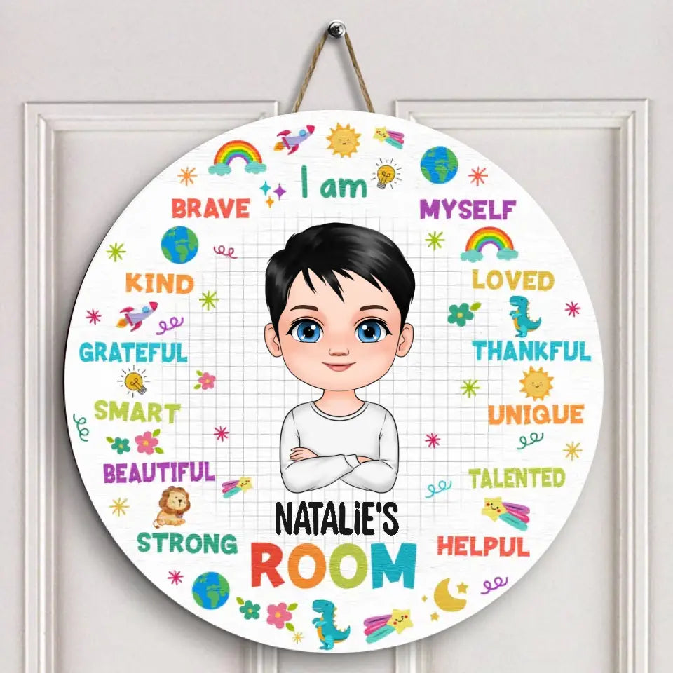 I Am A Kid - Personalized Custom Door Sign - Gift For Kids, Family Members