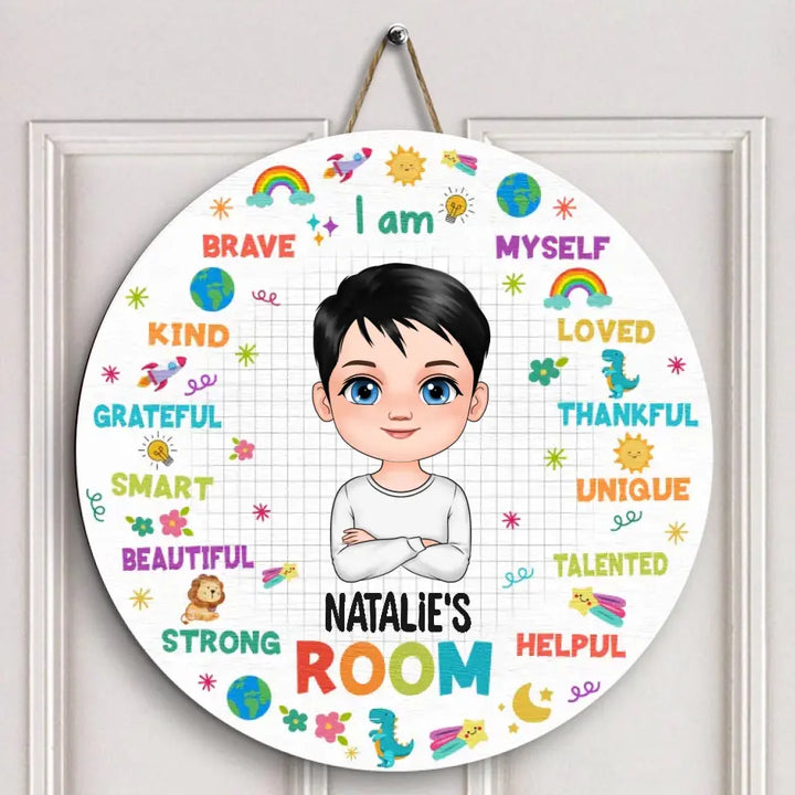 I Am A Kid - Personalized Custom Door Sign - Gift For Kids, Family Members