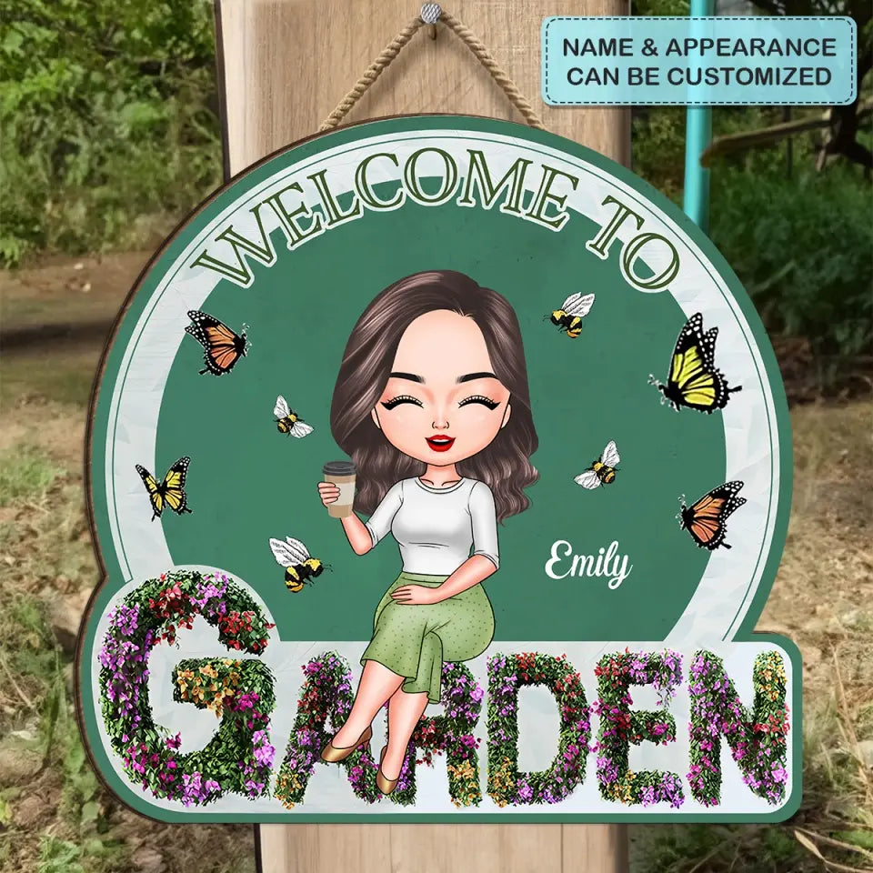 Welcome To My Garden - Personalized Custom Door Sign - Teacher's Day, Appreciation Gift For Teacher