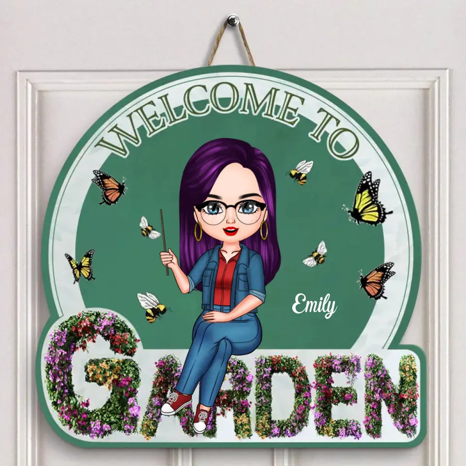 Welcome To My Garden - Personalized Custom Door Sign - Teacher's Day, Appreciation Gift For Teacher
