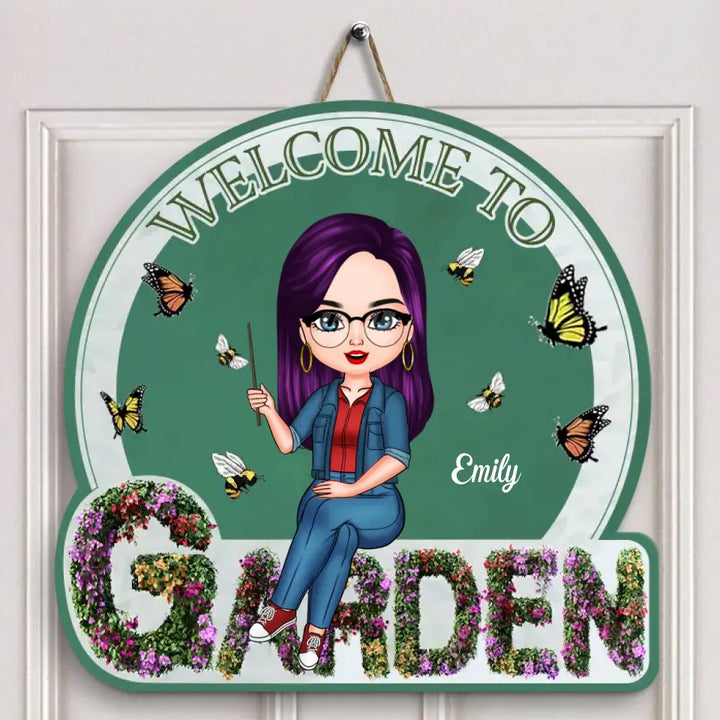 Welcome To My Garden - Personalized Custom Door Sign - Teacher's Day, Appreciation Gift For Teacher