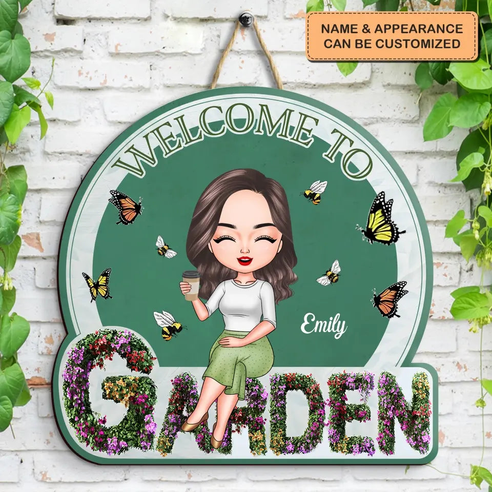 Welcome To My Garden - Personalized Custom Door Sign - Teacher's Day, Appreciation Gift For Teacher