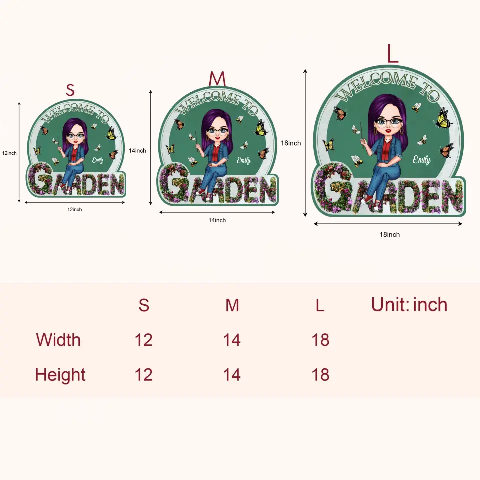 Welcome To My Garden - Personalized Custom Door Sign - Teacher's Day, Appreciation Gift For Teacher