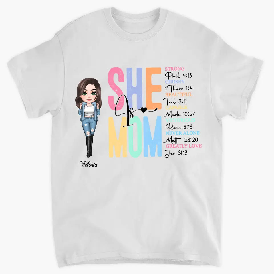 She Is Mom - Personalized Custom T-shirt - Mother's Day Gift For Mom, Family Members