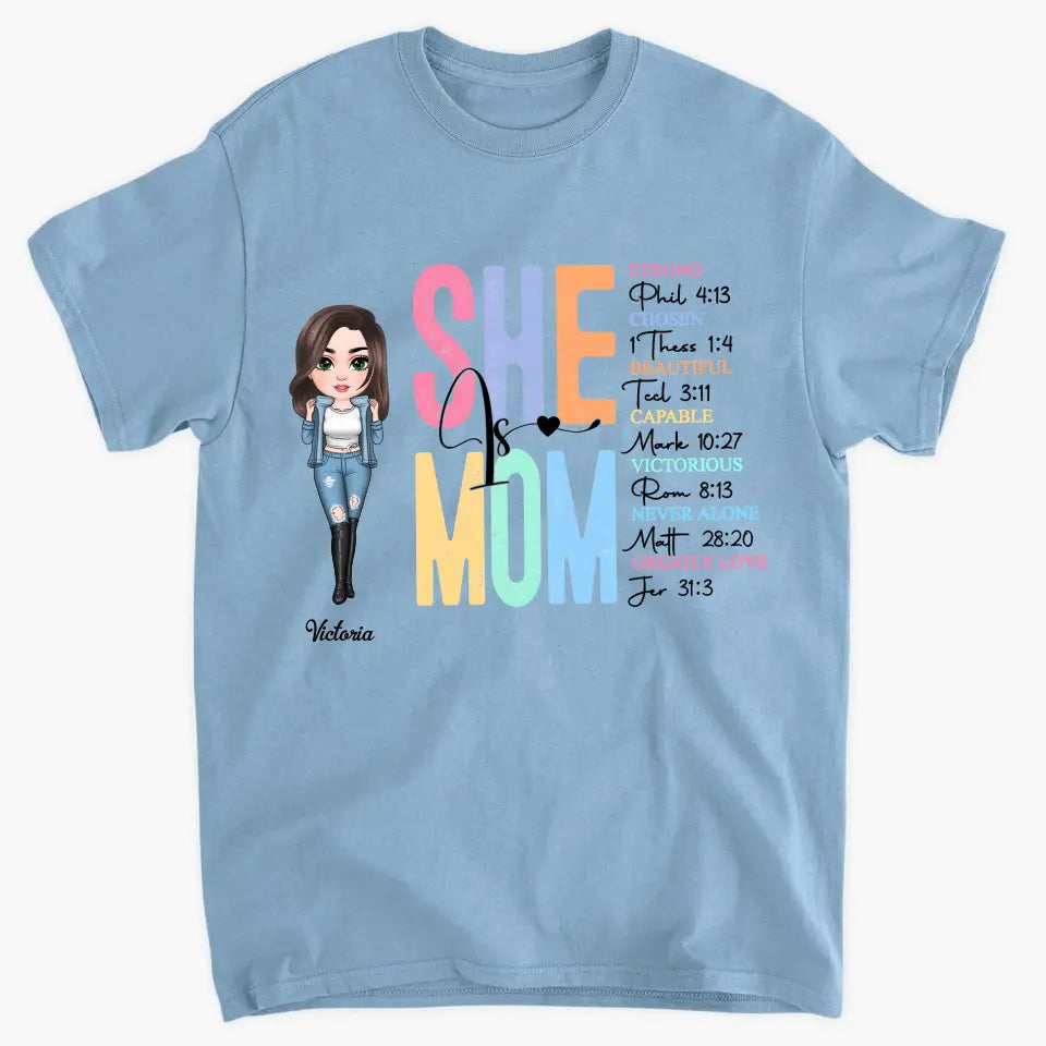 She Is Mom - Personalized Custom T-shirt - Mother's Day Gift For Mom, Family Members