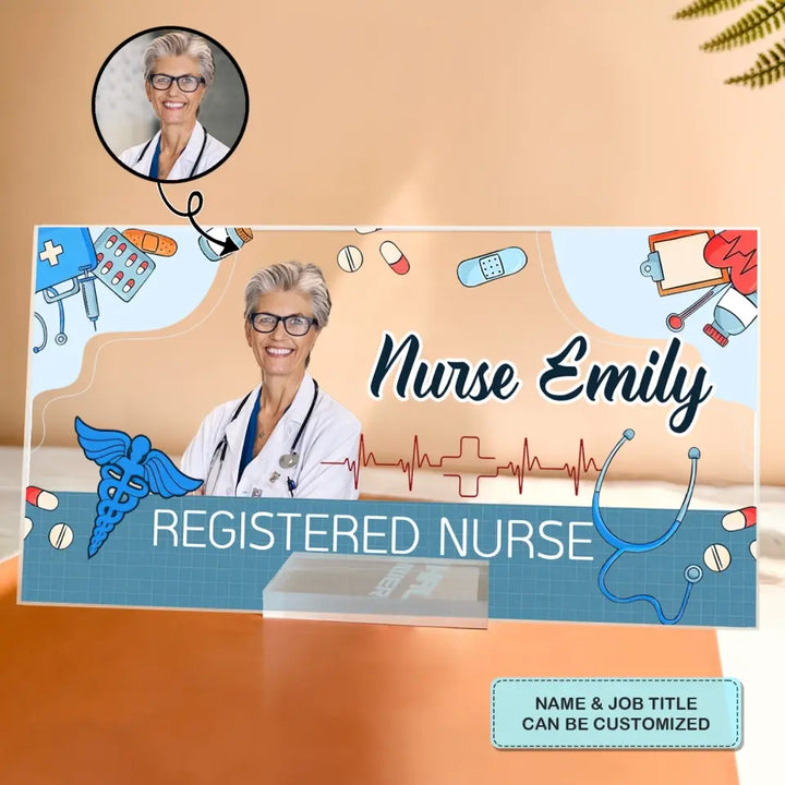 Welcome To My Office Custom Photo - Personalized Custom Acrylic Plaque Clear Stand - Nurse's Day, Appreciation Gift For Nurse