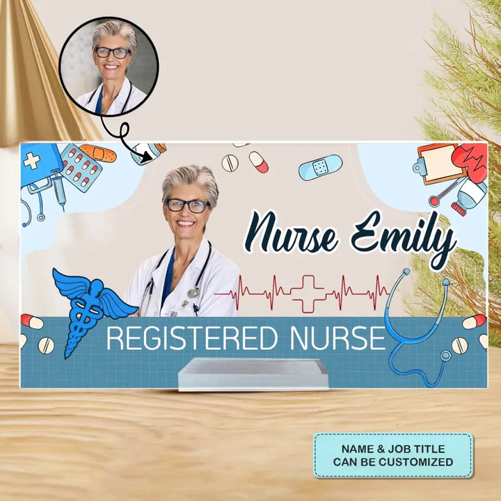 Welcome To My Office Custom Photo - Personalized Custom Acrylic Plaque Clear Stand - Nurse's Day, Appreciation Gift For Nurse